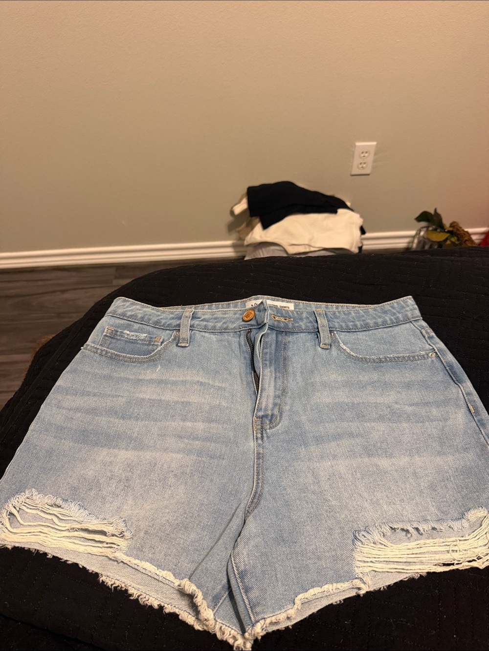 YMI Light Blue Distressed Denim Shorts